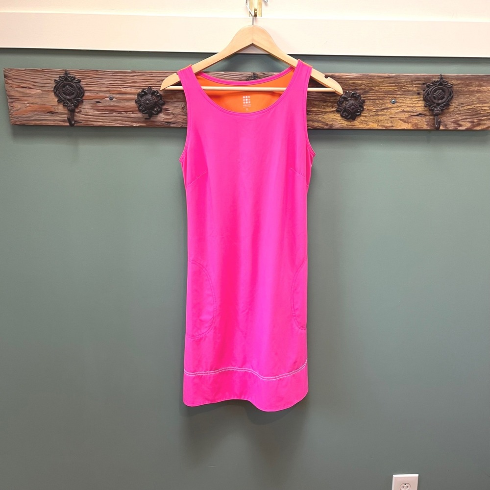 Title Nine Daytripper Dress Womens Small Pink Orange Colorblock Pockets Athletic